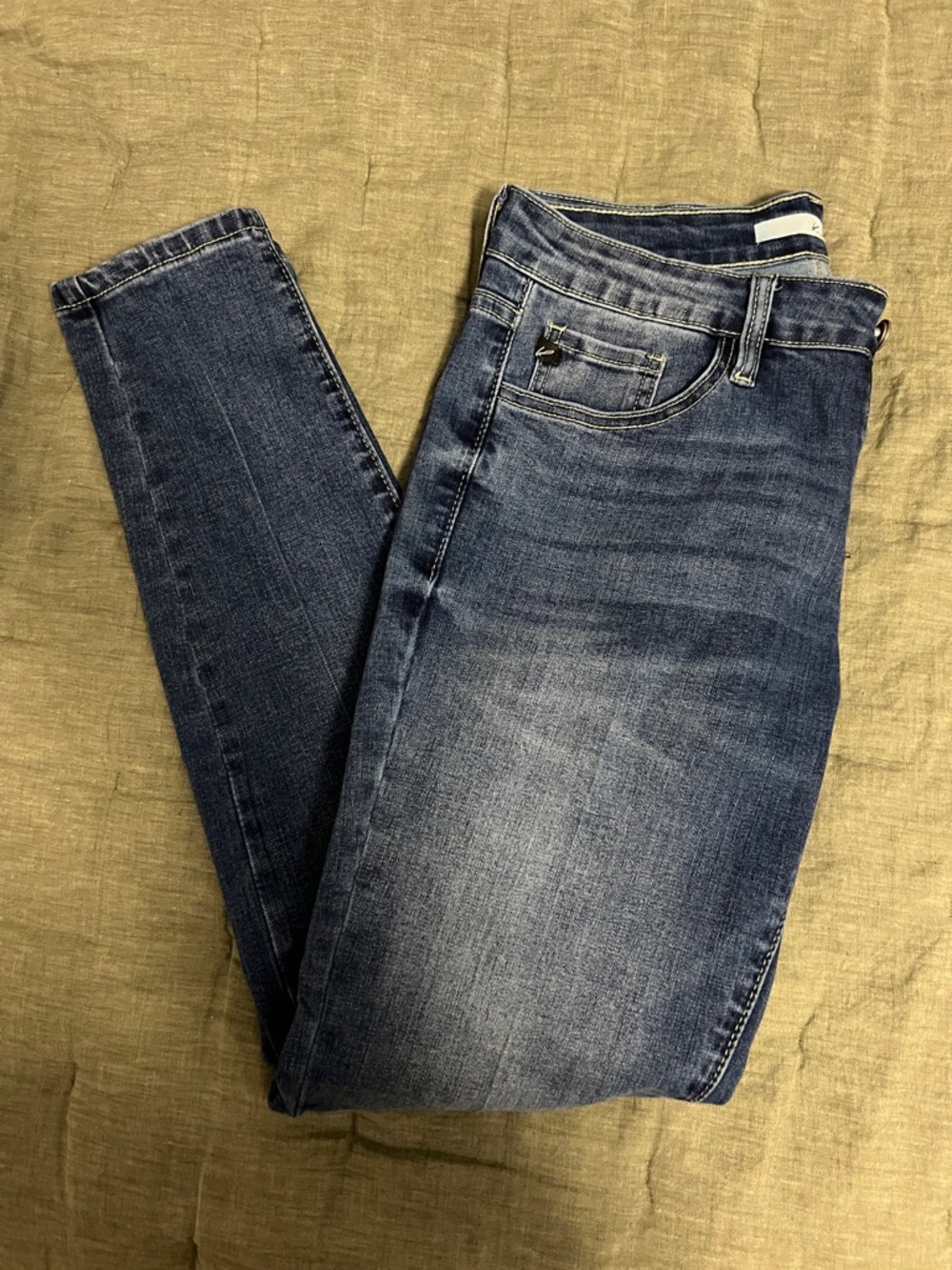 KanCan Dark Indigo Skinny Jeans with Faded Wash